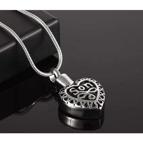 KSJ8373 Custom Free Text Engraving Loving Son Cremation Locket House Funeral Urn Necklace Ash Holder Keepsake Cremation Jewelry