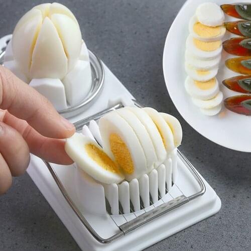 Kitchen Gadgets Stainless Steel Egg Slicer Multi-function Egg Cutter Sectioner Cutter Mold Flower-Shape Luncheon Meat Cutter