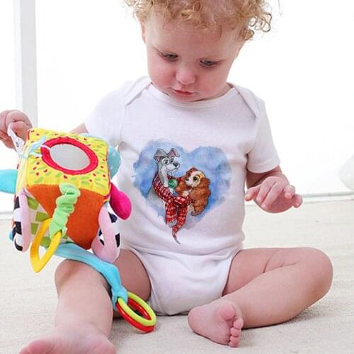 Lady The Tramp Baby Clothes Newborn Baby Girls Boys Jumpsuits Bodysuit Infant White Soft Dog Printed Disney Cartoon 1pc Romper