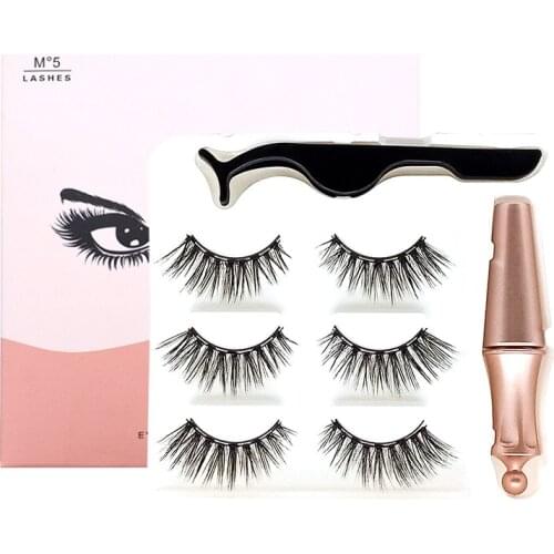 Magnet Eyelashes 3D Mink False Eyelashes Magnetic Extension Waterproof Reusable Magnet Liquid Eyeliner Lasting Fake Eyelash Tool