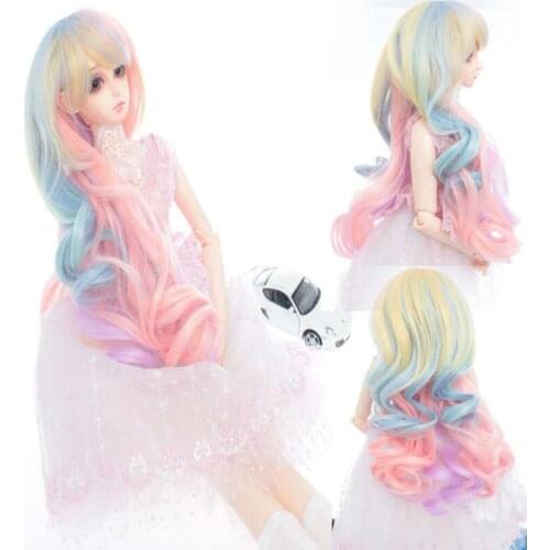 New Fashion Dolls Wigs Fantasy Doll Curly Hair with Band Wig Hairpiece for 1/3 BJD SD DIY Making Dolls Accessories Dolls Gift