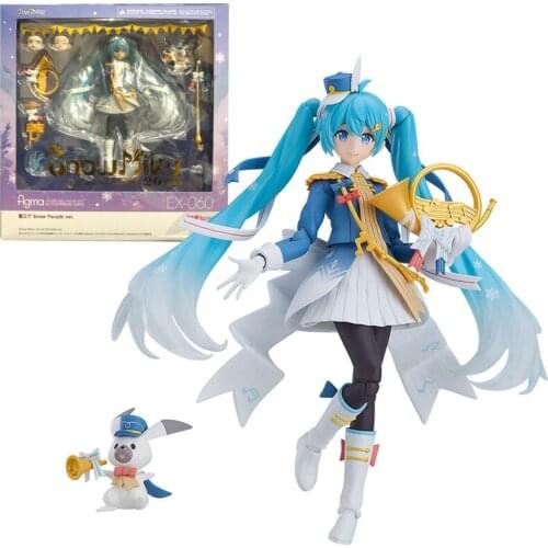 Original Anime Figurine Hatsune Miku MaxFactory 2020 Snow Parade Ver. Figma 13CM PVC Action Collection Doll Model Kids Toys