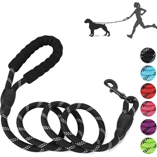 Nylon Durable Large Dog Leash Heavy Duty Training Webbing Pet Traction Rope Strong Lead Line Reflective Training Running Leashes