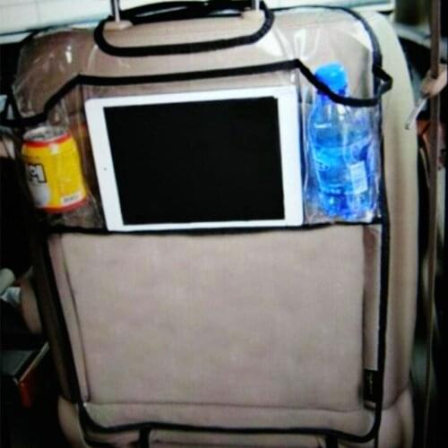 Transparent Environmental Thicken PVC Kick Mat Waterproof Car Seat Back Storage Organizer Pocket Auto Back Seat Protectors Seat
