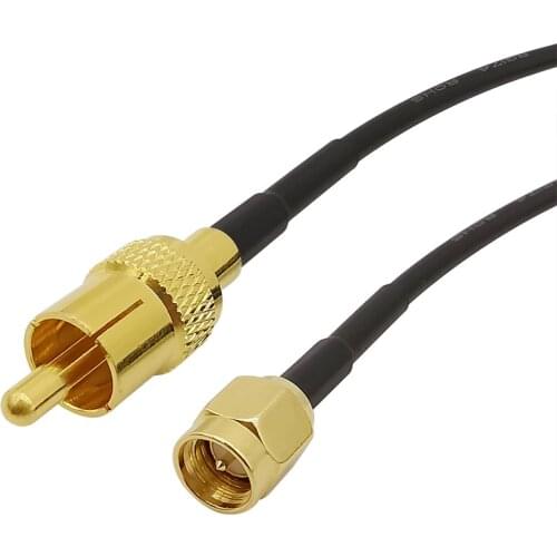 SMA male to RCA male connector RG174 Cable Pigtail Assembly Antenna 50 ohm SMA Male Plug to RCA TV Male plug Cable For Radio