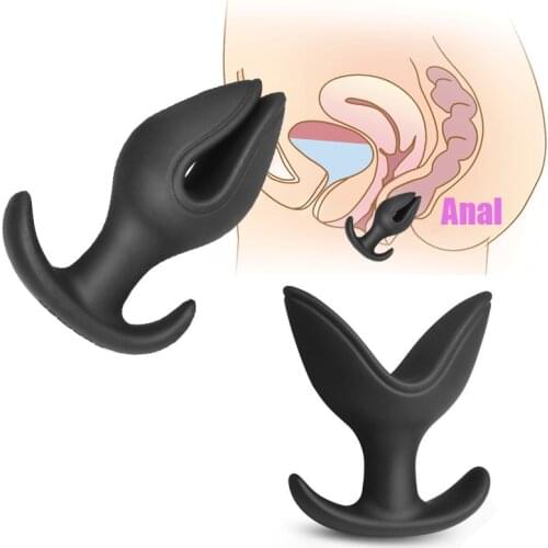 Silicone V Type Opening Anal Plug Anus Dilator Buttplug Anal Prostate Massager G-spot Masturbation Stimulator Sex Toys for Woman