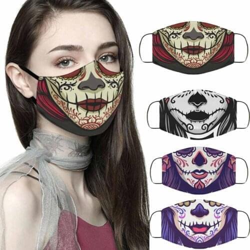 Skull Printed Scary mask fabric face mask adult anime mask cosplay protective face mask sexy mask for face women mondkapje print