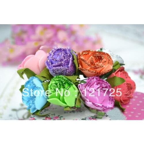Wedding candy box packaging artificial roses flower with foam photo frame can be used for candle crafts jewelry