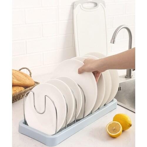 Retractable Pot Lid Rack Stainless Steel Spoon Holder Shelf Cooking Dish Drainer Drying Rack Kitchen Organizer Pan Cover Stand