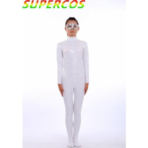 High Quality Halloween Carnival Party White Gelatinized Zentai Tights DJ Stage Show Suit Halloween Cosplay Costume