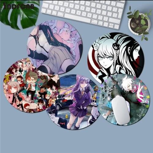 YNDFCNB Top Quality Danganronpa V3 Beautiful Anime round Mouse Mat gaming Mousepad Rug For PC Laptop Notebook