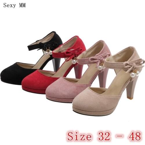 Women High Heel Shoes Platform Pumps Woman High Heels Party Shoes Kitten Heels Small Plus Size 32 33- 40 41 42 43 44 45 46 47 48