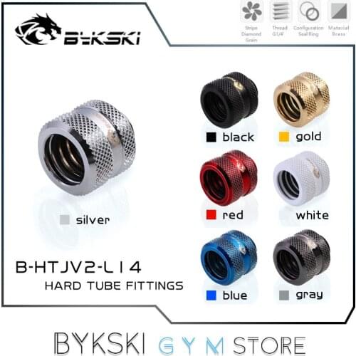 Bykski Hard Pipe Fitting Hand-Tighten Series, OD 12mm 14mm 16mm PETG/Acrylic/ Metal Rigid Tubing Conenctor, G1/4'' 7 Colors,2Pcs