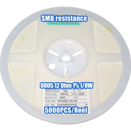 1 Reel 0805 12R 12 Ohm 1% 1/8W SMD Resistance 5000PCS/Reel