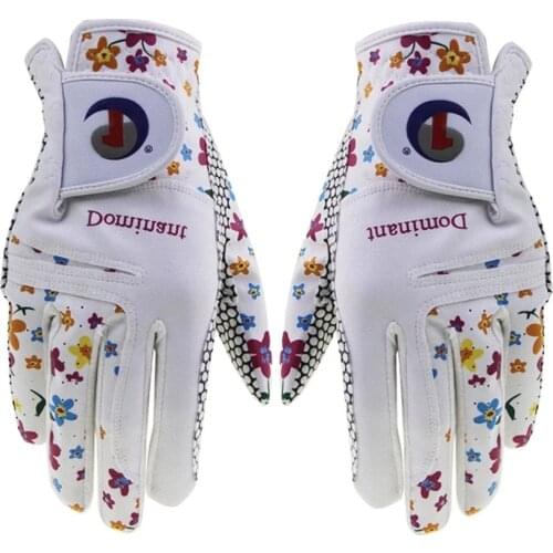 1 Pair Golf Glove Women Ladies Pair Cool Leather Both Hand Summer Floral Colorful Breathable For Non Slip Gloves 2021 New