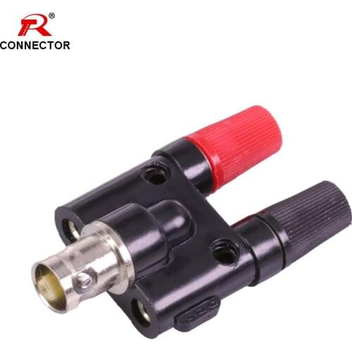 1pc BNC Female To Dual Double Binding Post Banana Plug Connector Test Connector BNC to Binding Post