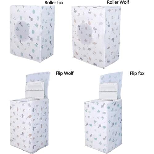 1pc Waterproof Case Washing Machine Protective Dust Sunscreen Dust Proof Cover Washing Machine Cover PEVA Printed