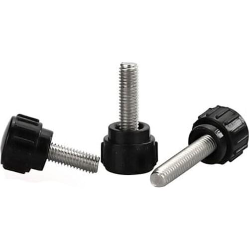 10pcs M3 Stainless steel rod straight grain handle screw bakelite round head adjust hand handwheel knob bolt 6mm-40mm long