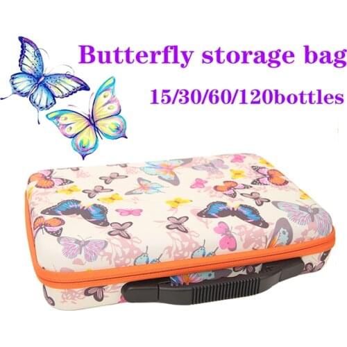 15/ 5D Butterfly Storage Bag 30/60/120 Bottles Of Diamond Painting Accessories Container Zipper Suitcase Embroidery Tool New
