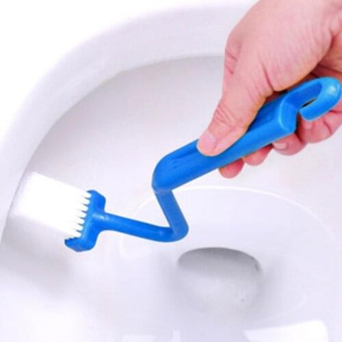 2Pcs S Type Toilet Brush Cleaning Toilets Corner Bending Type Soft Brush Cleaning Brush Kitchen Bathroom Cleaning Tools