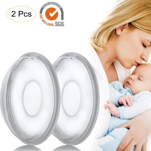 2pc Silica Gel Collection Cover Baby Feeding Breast Milk Collector Soft Postpartum Nipple Suction Container Reusable Nursing Pad