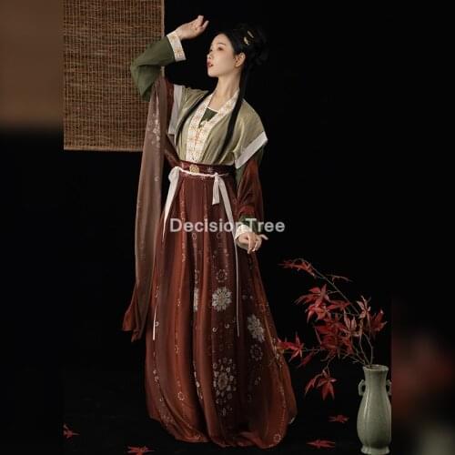 2021 ancient chinese costume hanfu dress women traditional hanfu costume lady dress embroidery princess folk dance dress