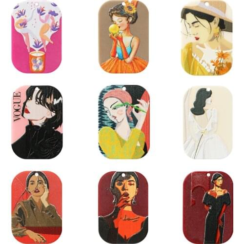 5pcs Girl Series Bump Texture Acrylic Flower Flatback Planar Resin for Handmade Hair Bows Earrings Crafts With Hole,5Yc19652