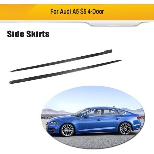 A5 Sline S5 Car Side Skirts Door Flaps blade for Audi A5 Sline S5 4 Door 2018 2019 Carbon Fiber Fender Aprons