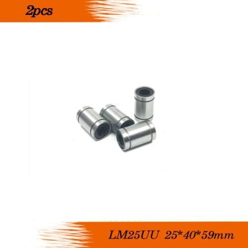 Free shipping 2pcst LM25UU 25mm Linear Ball Bearing Linear Bearing Bush Bushing 25x40x59mm For 3D Printer CNC Parts