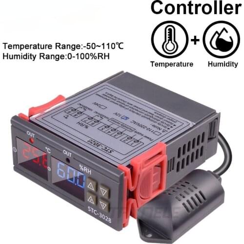 XH-M452 Digital Thermostat Humidity Controller STC-3028 Egg Incubator Temperature Thermometer 10A Hygrometer Control 12V 220VAC