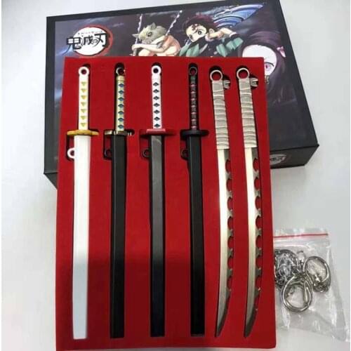 Demon Slayer Sword Blade Nidou Anime Demon Slayer Kimetsu no Yaiba Cartoon Kamado Tanjirou Blade of Ghost Weapons Props Gift