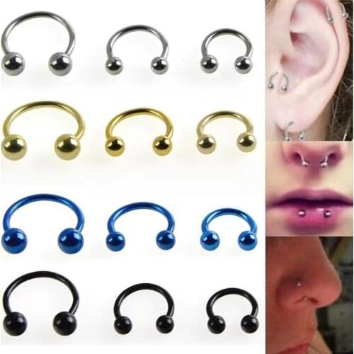 Innopes Fashion Circular Horseshoe Ring Nose Hoops Ring And Septum Rings Tragus Piercing Women Men Body Jewelry
