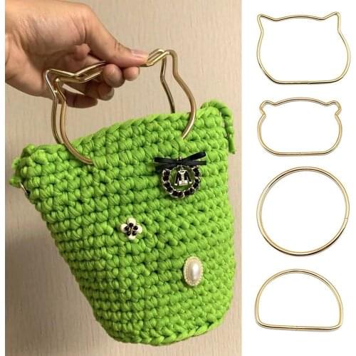 Women Cute Cat Ear Metal Bag Handles Replacement For DIY Shoulder Bags Making Casual Handbag Strap High Quality Bag Accessories