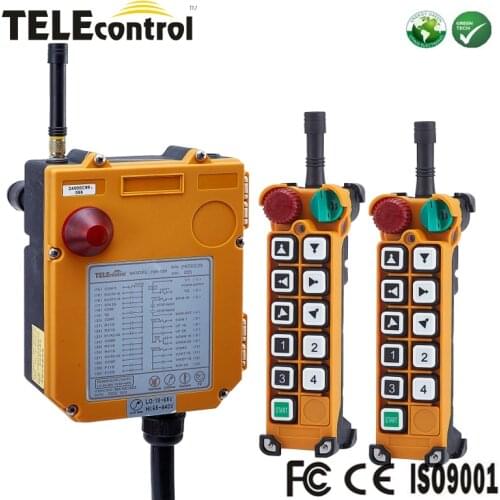 Multiple control system 10 double speed press buttons uting F24-10D industrial wireless radio remote control station
