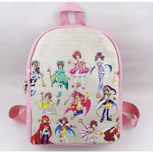 Cartoon Card Captor Sakura Kero Magic Stick PU School Bag Knapsack Book Pack Backpack Outdoor Student Gift