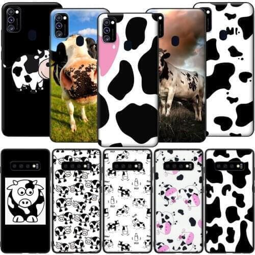 GX138 Milk Cow Skin Print Silicone Soft Case for Samsung S6 S7 Edge S8 S9 S10 S10E S20 Fe S21 S21s S30 Ultra Plus Lite