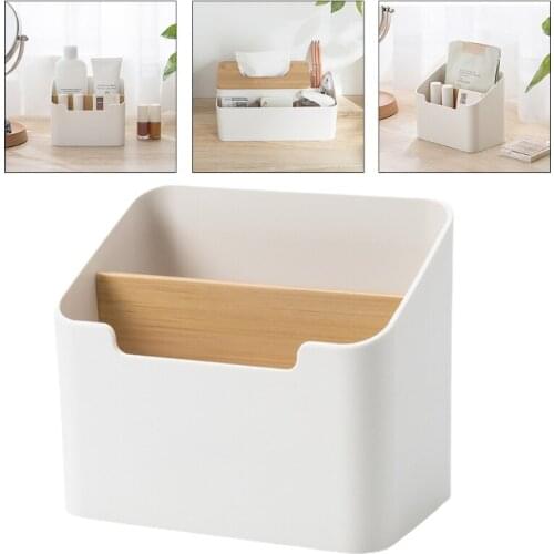 Desktop Sundries Storage Box Double Partition Arrangement Organizer Holder Case 94PF