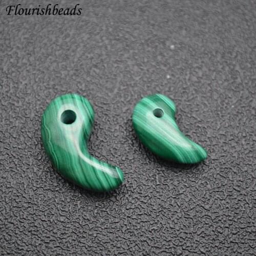 Natural Malachite Teeth Shape Pendant Gemstone Materials Fine Jewelry Necklace Earrings Makings DIY Supplies