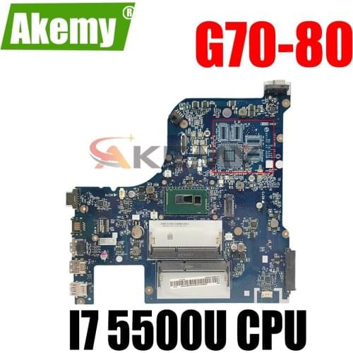 NM-A331 For Lenovo G70-80 Z70-80 Z70-70 Laptop motherboard with CPU I7 5500U SR23W DDR3 100% Fully Tested