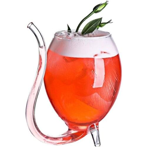 New 300ml Red Wine Gla Cup Whikey Gla Heat Reitant Mug With Drinking Tube Straw Sucking Juice Milk Cup Tea Wine Cup