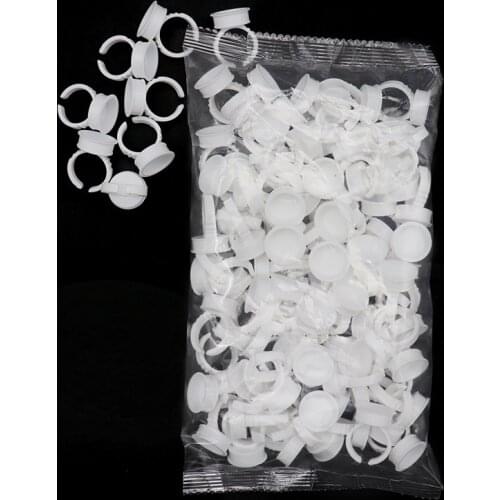 Disposable 100pcs Tattoo Ink Rings Cups S/M/L Permanent Makeup Pigment Holder Eyebrow Eyelash Extension Glue Divider Container