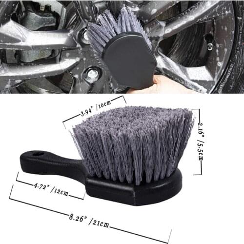 Wheel Tire Brush Detailing Brush Set Non-slip Short Handle 21cm Cleaning Tyre
