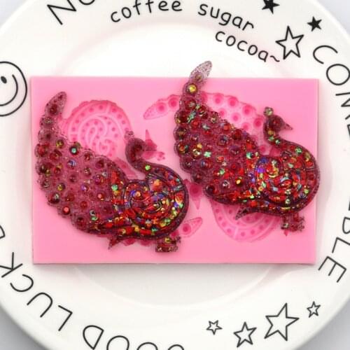 Peacock Liquid Silicone Mold Chocolate Cake Decorating Tool for DIY Fondant Cake Mold Candy Molds Baking Accessories