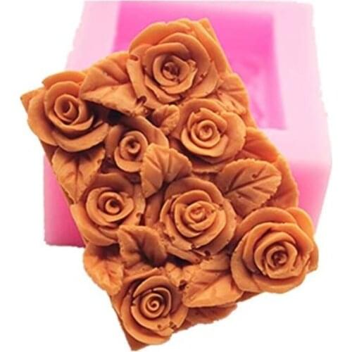 Silicone Molds Rose, Craft Art Rose Silicone Soap Mold, Love Rose Craft Molds DIY Handmade Soap Molds Soap Making Supplies