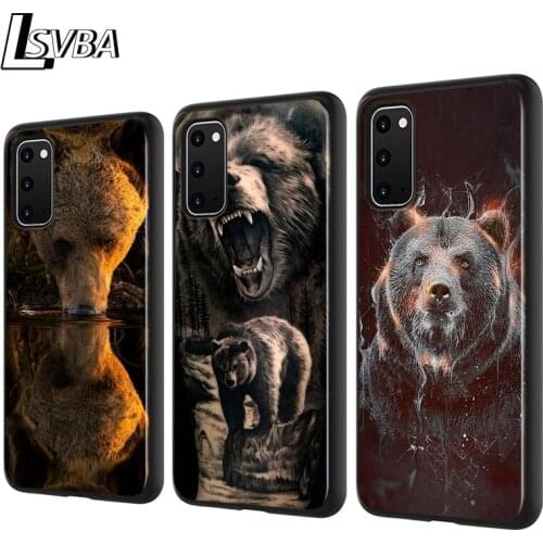 Cute Grizzly Bear Silicone Phone Cover For Samsung Galaxy S20 Ultra Plus A01 A11 A21 A31 A41 A51 A71 A91 Phone Case