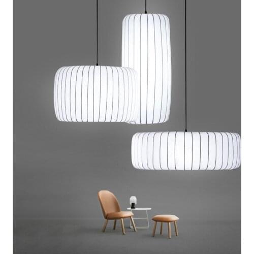 Modern Fabric Silk Pendant Light Luxury Engineering Luminaire for Stairs Corridors Living Room Bedroom Decoration Led Chandelier