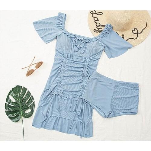 STAERK cover belly show thin skirt style split conservative boxer pants student girls fashion hot spring bathing suit