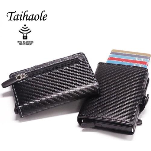 2020 New Metal Credit Card Holder Single Box Card Case Women and Men PU Leather RFID Wallets Fashion Business ID Holder