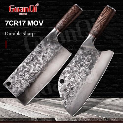 Full Tang Traditional Handmade Forged Kitchen Chef Knife High-carbon Bone Chopper Traditional Butcher Slicing Knife Knives Set