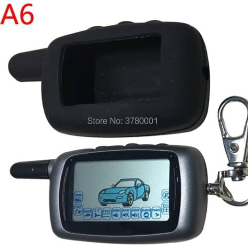 Twage A6 LCD Remote Controller Keychain +Silicone Case For Vehicle Security Two Way Car Alarm StarLine A6 Keychain